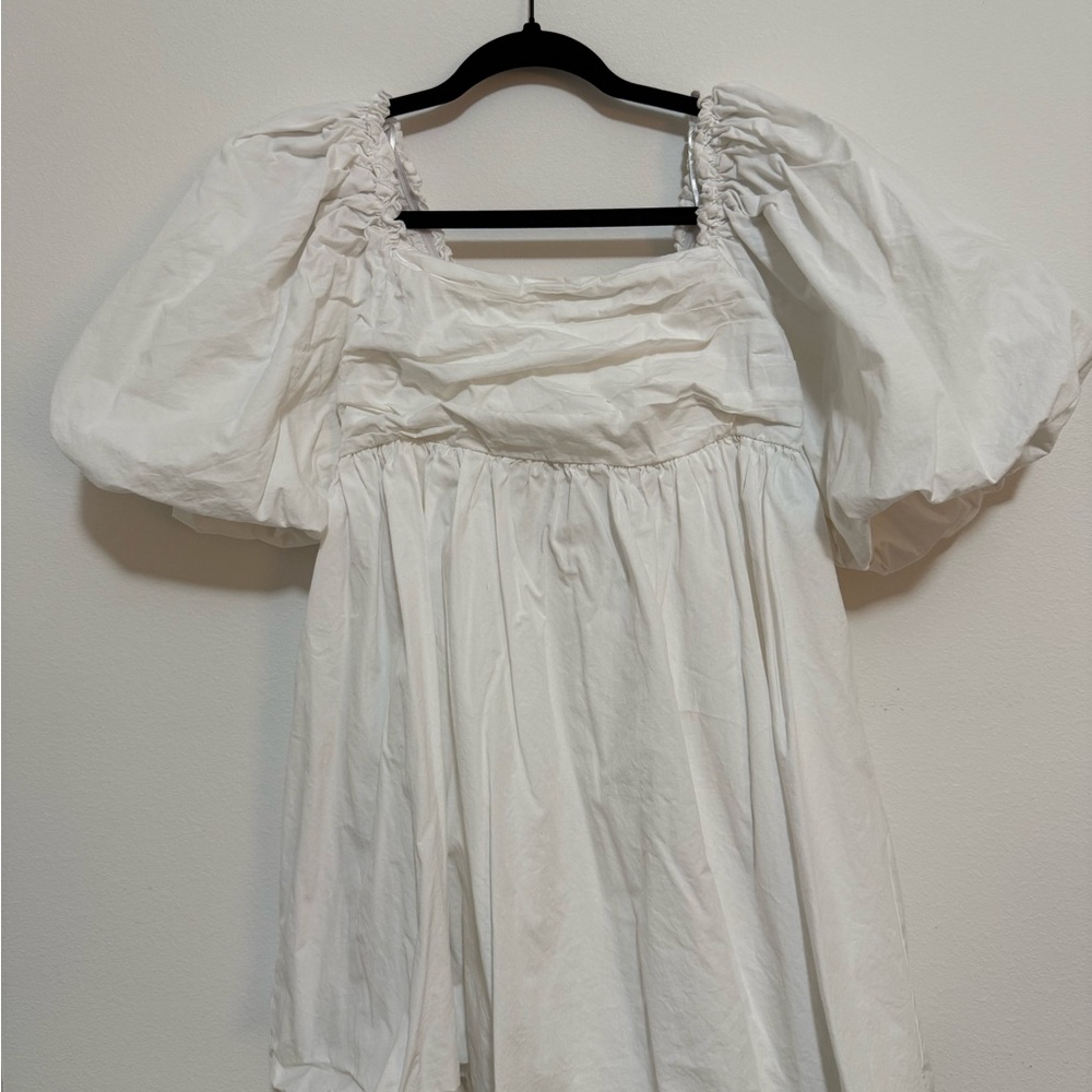 White Puff Sleeve Dress
